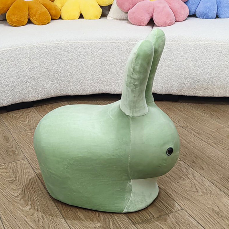 Anesia 24 '' Height Upholstered Pouf with Remove Wheels, Green