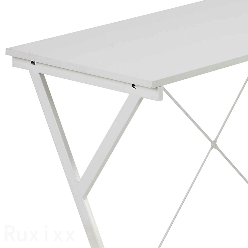 White L-Shaped Computer Desk, with CPU Holder, White, 28.5" H x 62.5" W x 47.5"D