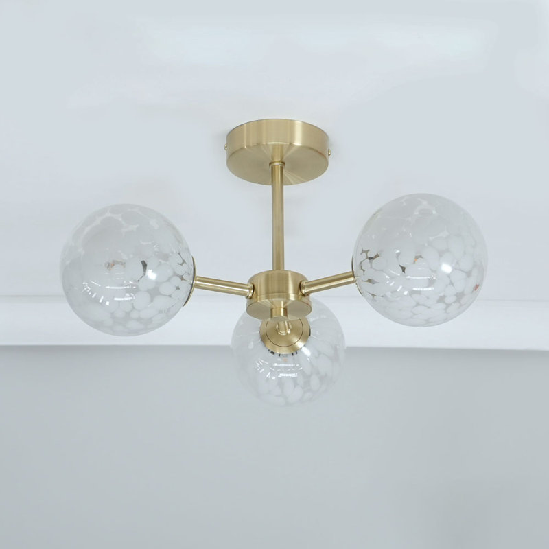 Aamira Glass Semi Flush Mount, Yes