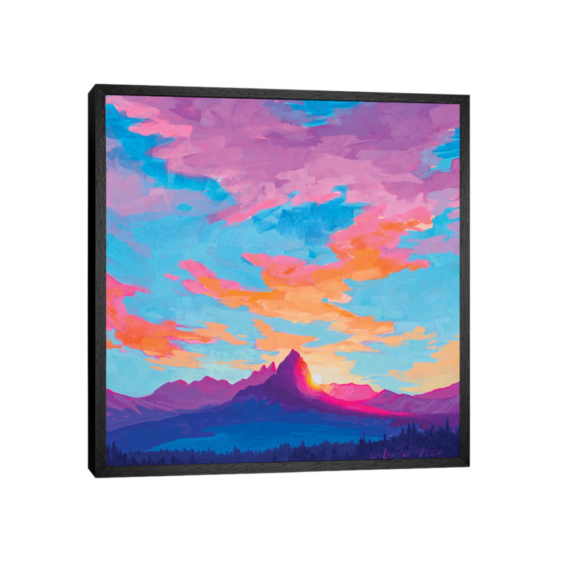 Earth Day 1 Piece Painting on Canvas, 66.04 cm H x 66.04 cm W, Black Framed