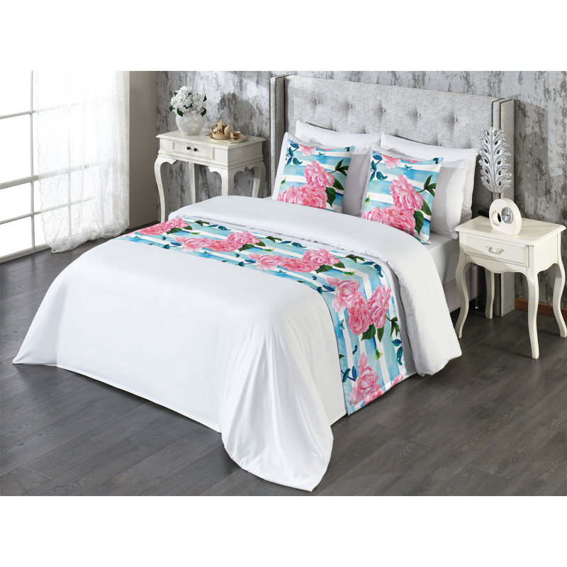 Ensemble de chemin de lit Ambesonne Roses, Grand lit