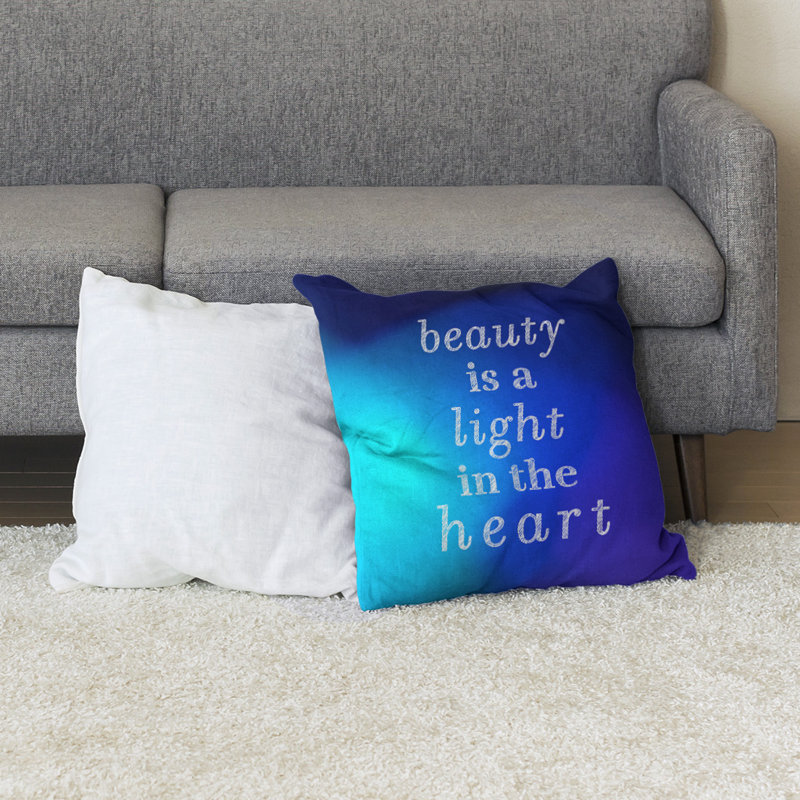 Coussin de sol de beauté inspirant, H 28 po x l 28 po, Lueur bleue