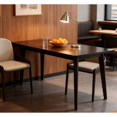 Table de salle à manger Mid-Century moderne pour 4 personnes, table de cuisine rectangulaire en bois d'hévéa avec plateau en panneau de fibres à densité moyenne, assemblage facile, conception spacieuse de 47,2 po x 29,5 po