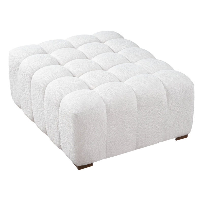 White Boucle Multipurpose Ottoman