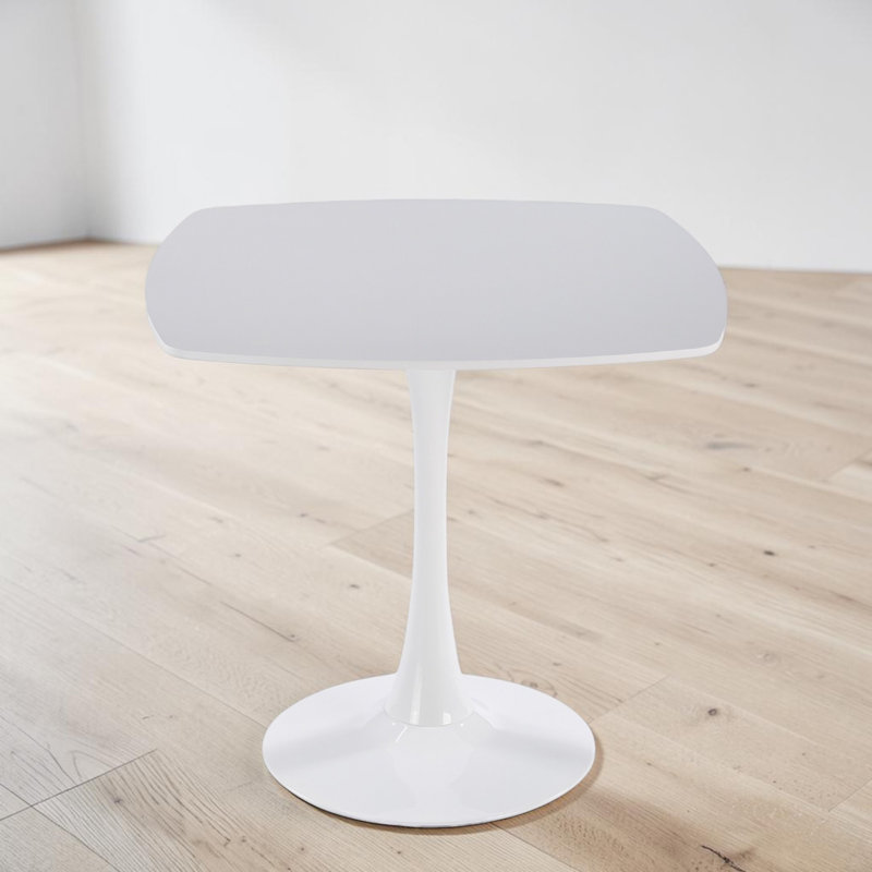 Dining Table For 4-6 People With Mdf Table Top, Pedestal Dining Table, End Table Leisure Coffee Table, White