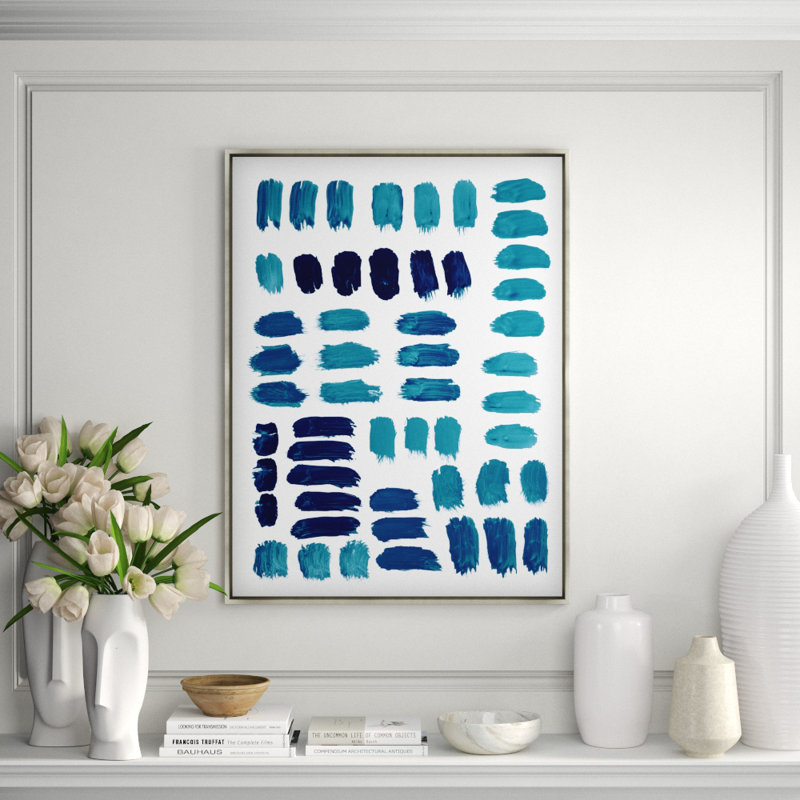 Blue Arrangement I Print by Guseul Park, 41.5" H x 31.5" W x 1.5" D, Glass Coat