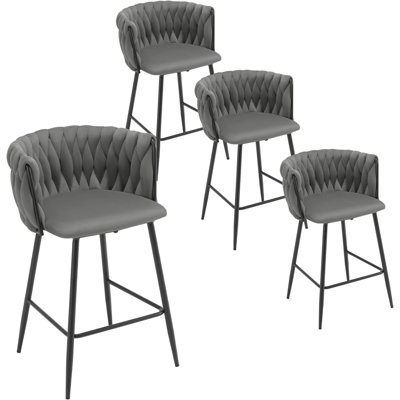 Rosenbalm Upholstered Velvet Bar Stool
