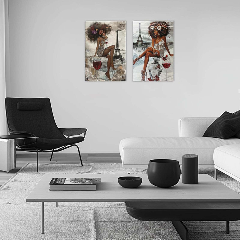 2 Piece Wrapped Canvas Print, 60 cm H x 40 cm W