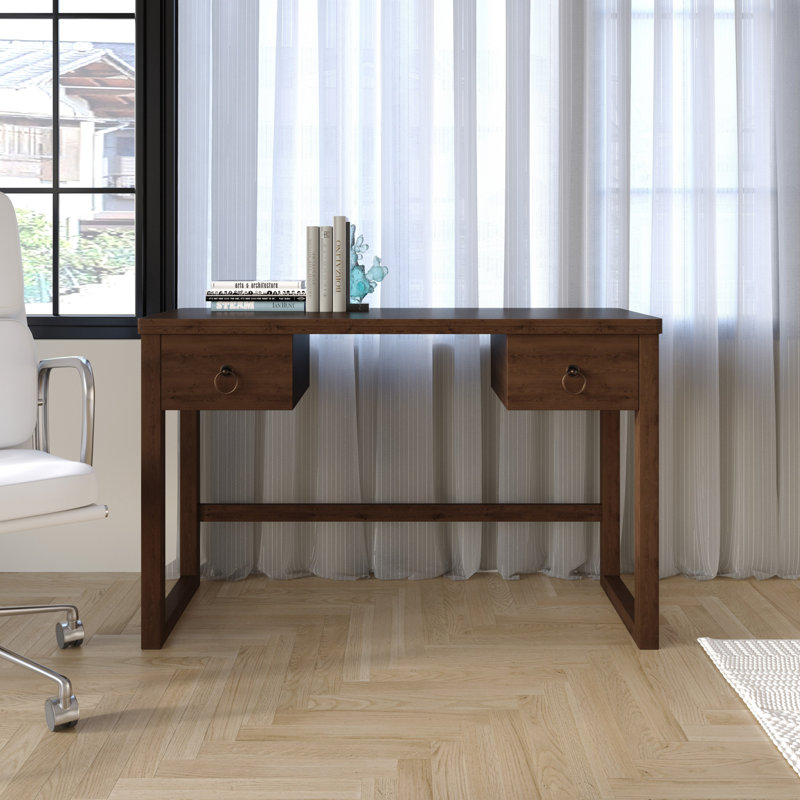 Dario Wooden Writing Desk, Brown