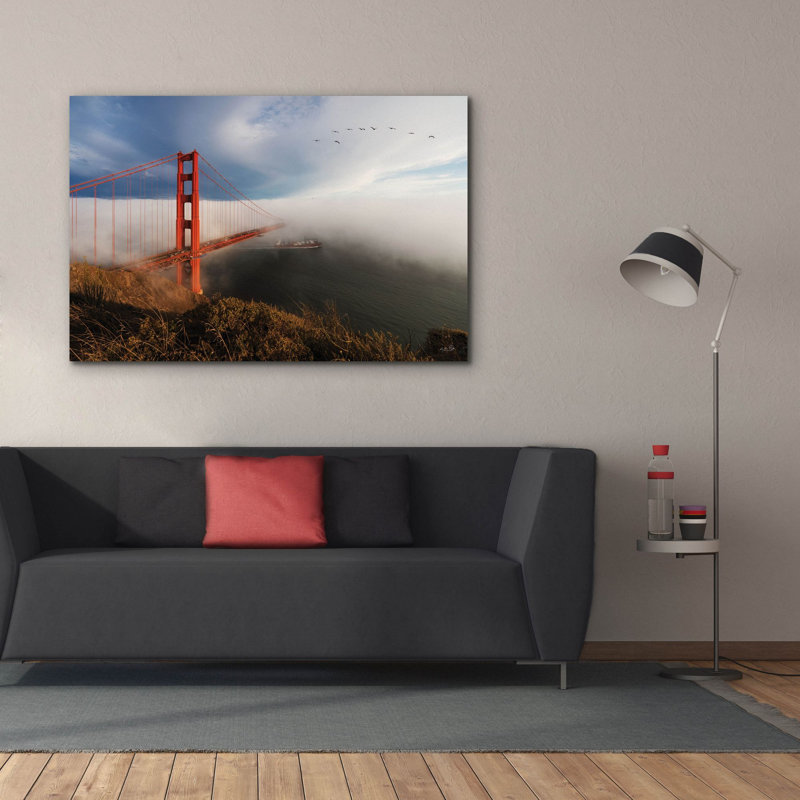 «Wall Fog At The Golden Gate Bridge» par Martin Podt, art mural épique Graffiti 60 po x 40 po