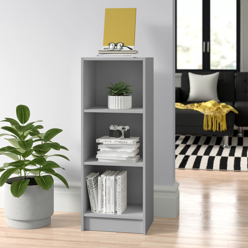 Zaira 80cm H x 40cm W Standard Bookcase, 106cm H x 40cm W x 30cm D, Light Grey
