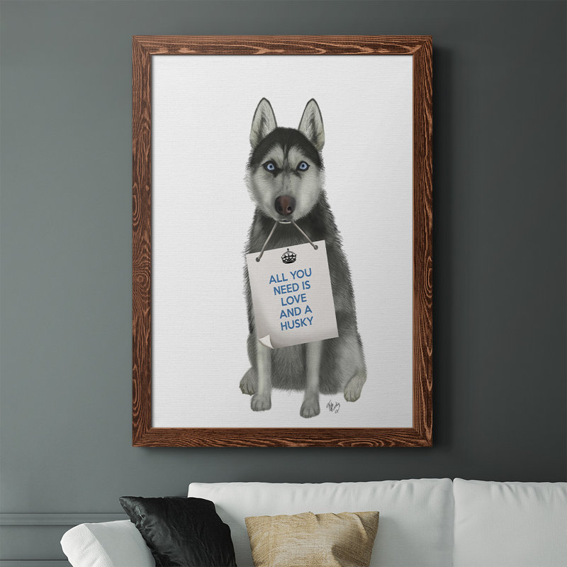 Binderveld " Love And Husky ", 43.5" H x 31.5" W x 1" D, Maple Framed