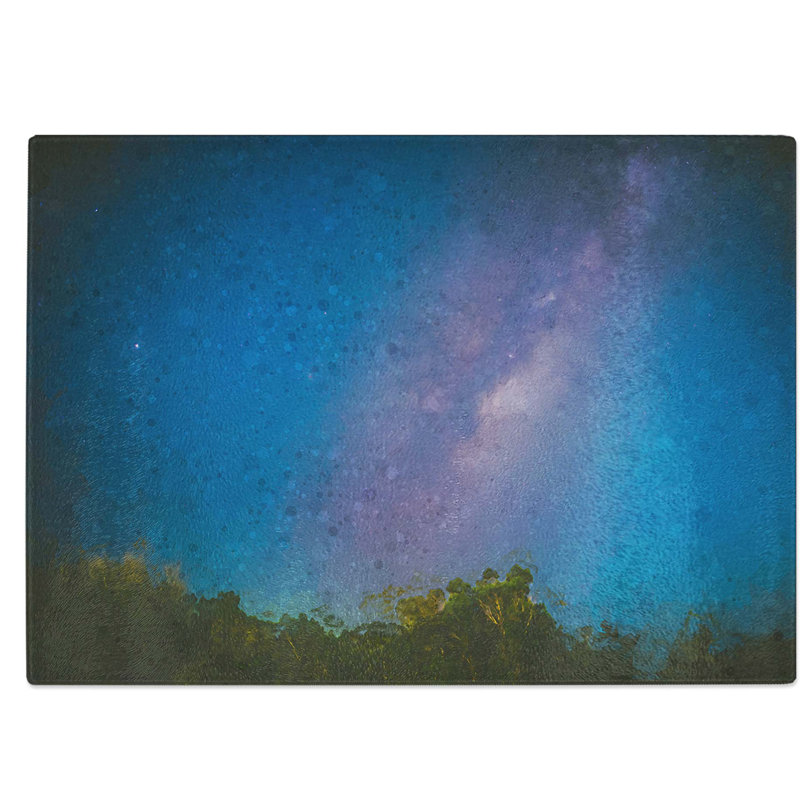 Glass Milky Way Over The Trees in Abstract Chopping Board, 39 cm W x 28.5 cm L