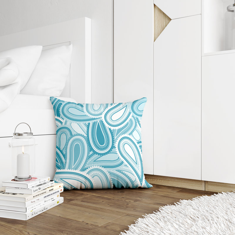 Housse et insert de coussin décoratif en polyester, L 15 po x H 15 po, Turquoise