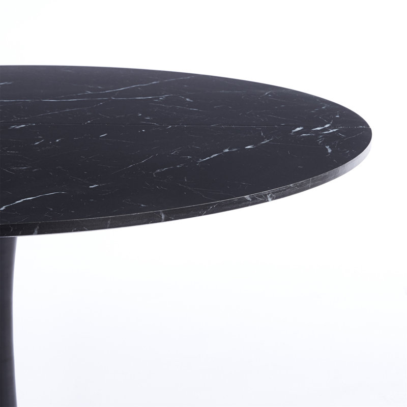 Table tulipe de couleur marbre noir 42,1 po, Noir