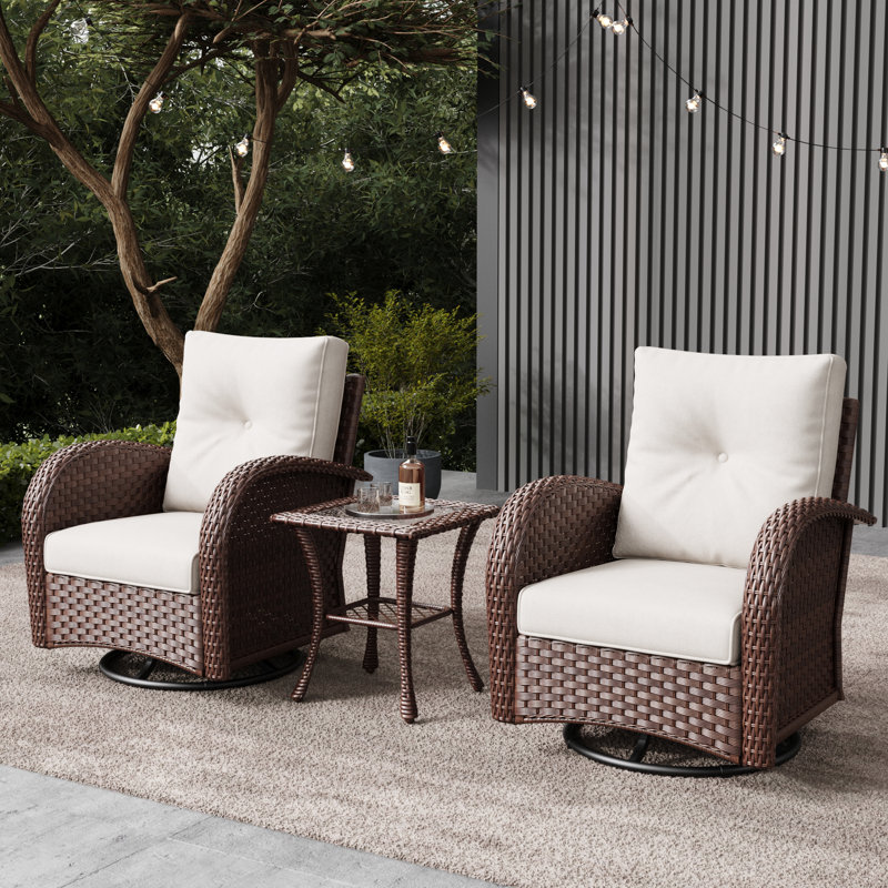 Metal Outdoor Glider, Beige, Brown
