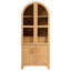 Grand garde-manger arqué de 71 po avec tablettes de porte, armoire de rangement de style campagnard avec tablettes ouvertes et réglables, tiroir caché et porte vitrée, armoire de cuisine, salle à manger