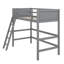 Lit mezzanine simple en bois avec échelle-916055668