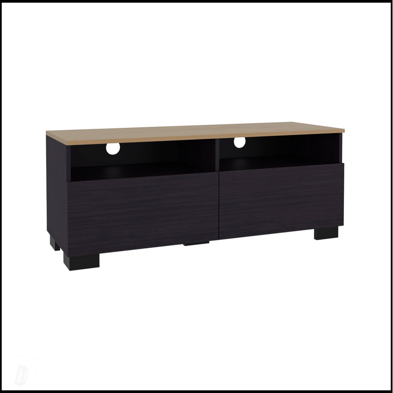 Meuble télé moderne avec tablettes ouvertes et console compacte à profil minimaliste Colman pour le salon ou la chambre à coucher