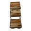 Ensemble de trois tables gigognes en bois massif argenté et brun de 21 po