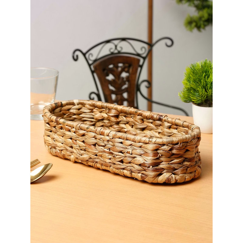 Oval Bread Basket| Natural Fibre Breakfast Basket | Stylish Tabletop Decorative Tray | Kitchen Storage Basket