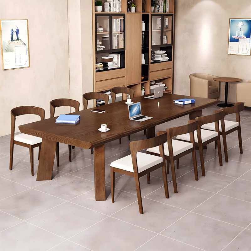 94,49 po, table de conférence en bois simple et moderne de couleur brune, 29.53" H x 94.49" W x31.5" D