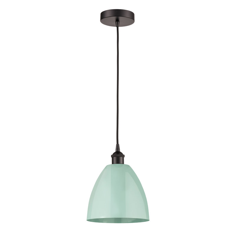 Luminaire suspendu simple à 1 lumière Schiavone, Écume de mer, Bronze huilé