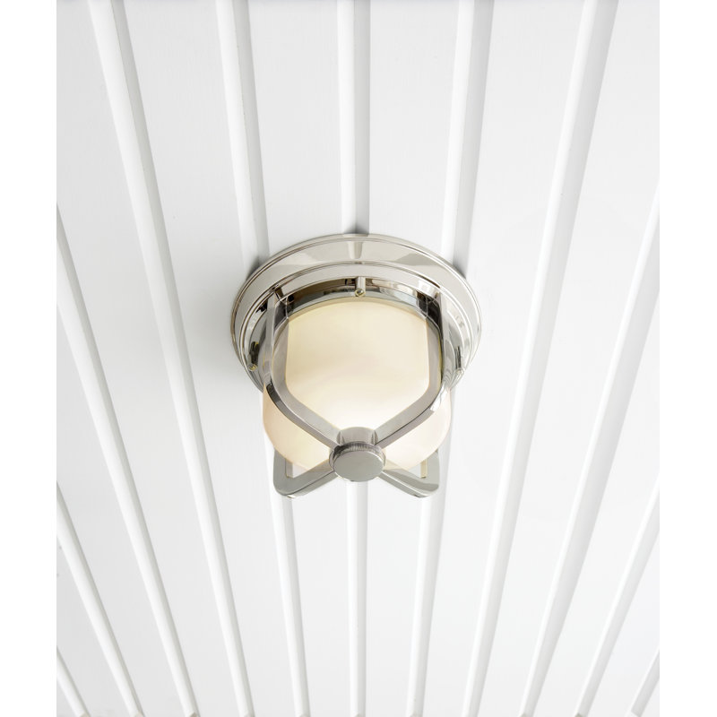 Thomas O'Brien Milton Short Flush Mount, Polished Nickel