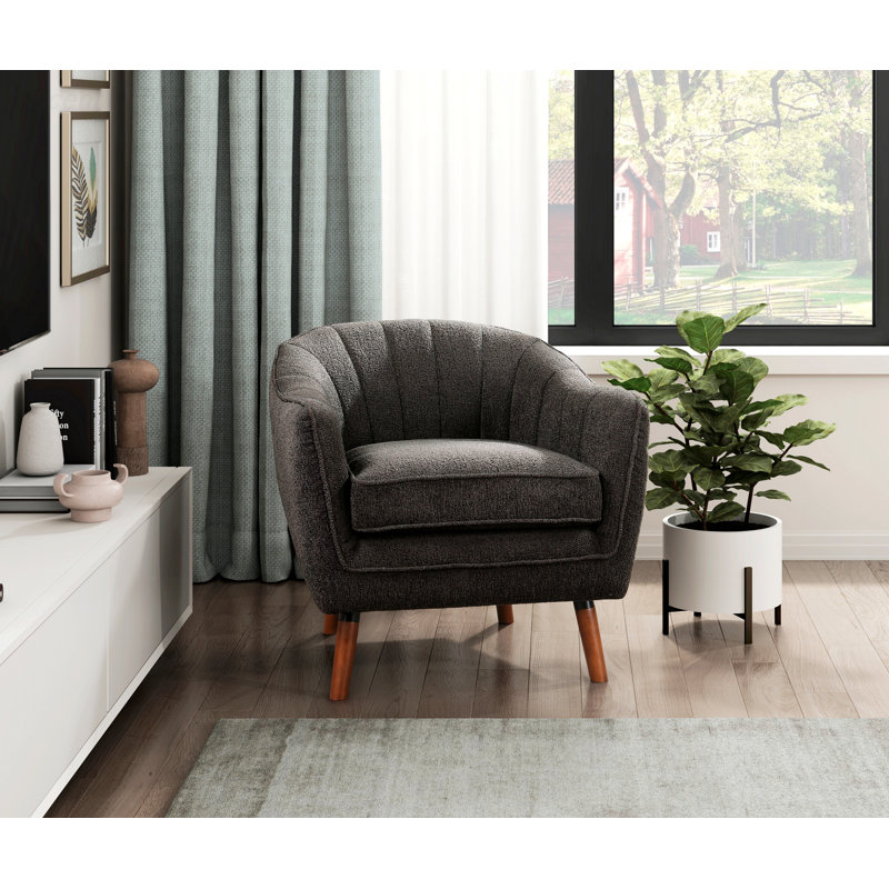 Fauteuil demi-tonneau 30 po, Tissu gris anthracite