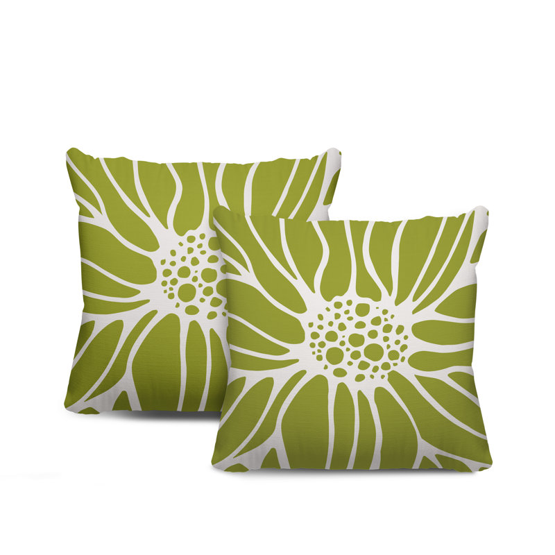 Housse et insert de coussin décoratif intérieur / extérieur en mélange de polyester, L 17 po x H 17 po, Chartreuse