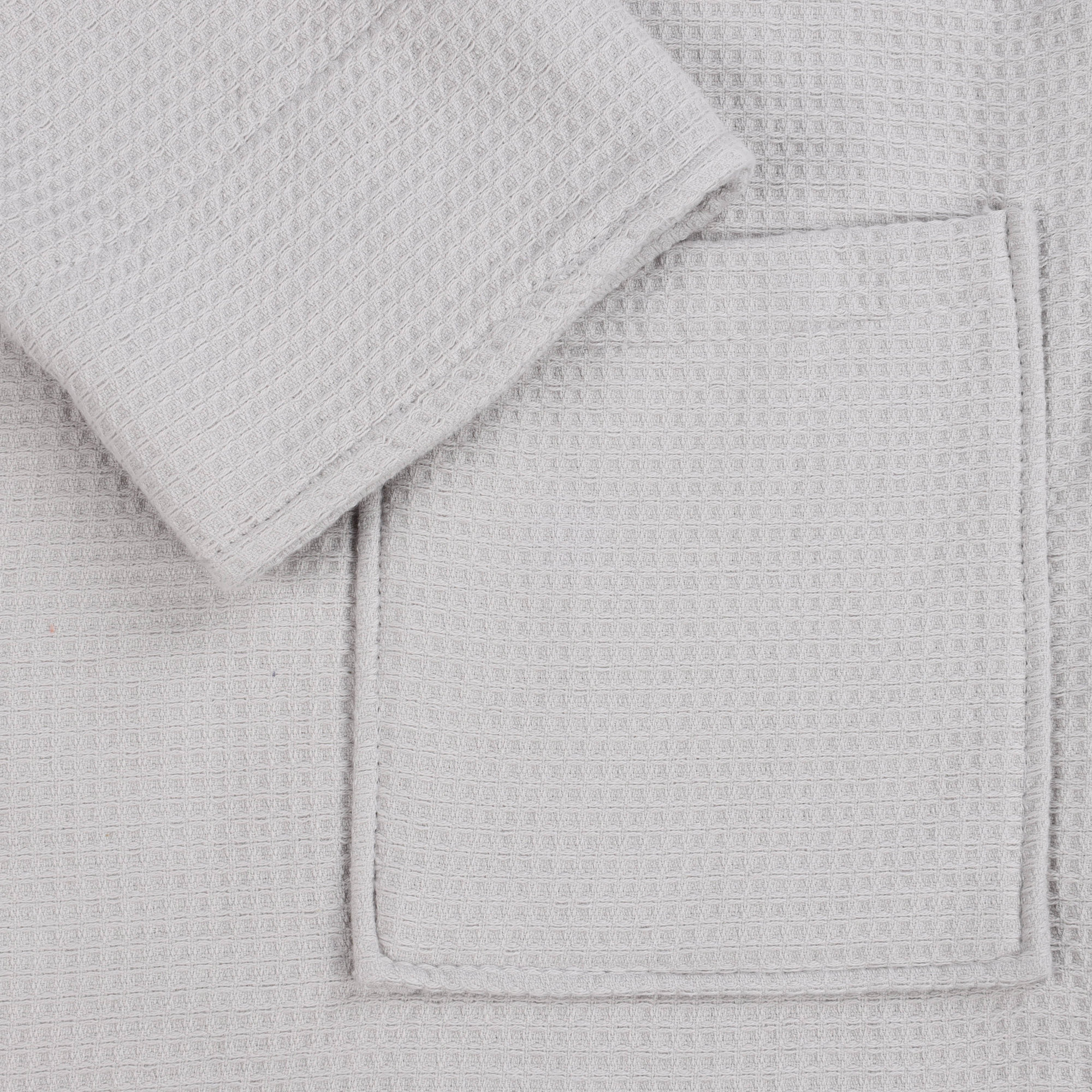 McPhail Waffle Weave Honeycomb Cotton Soft Plush Lightweight Unisex Adult Bath Robe, Silver, S