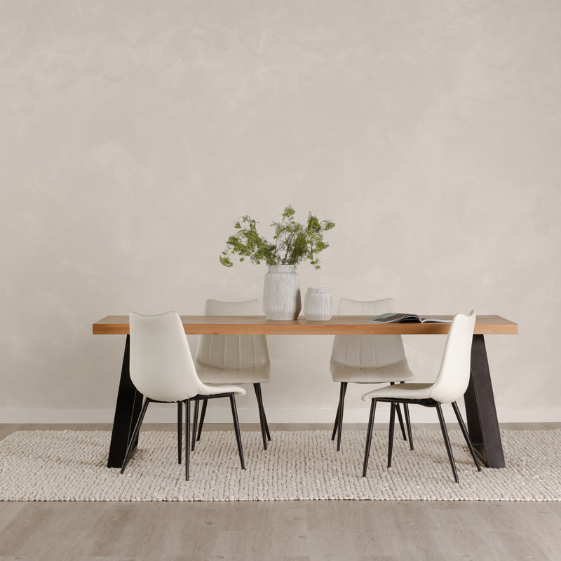 Chaise d'appoint rembourrée Finnigan, Simili cuir blanc