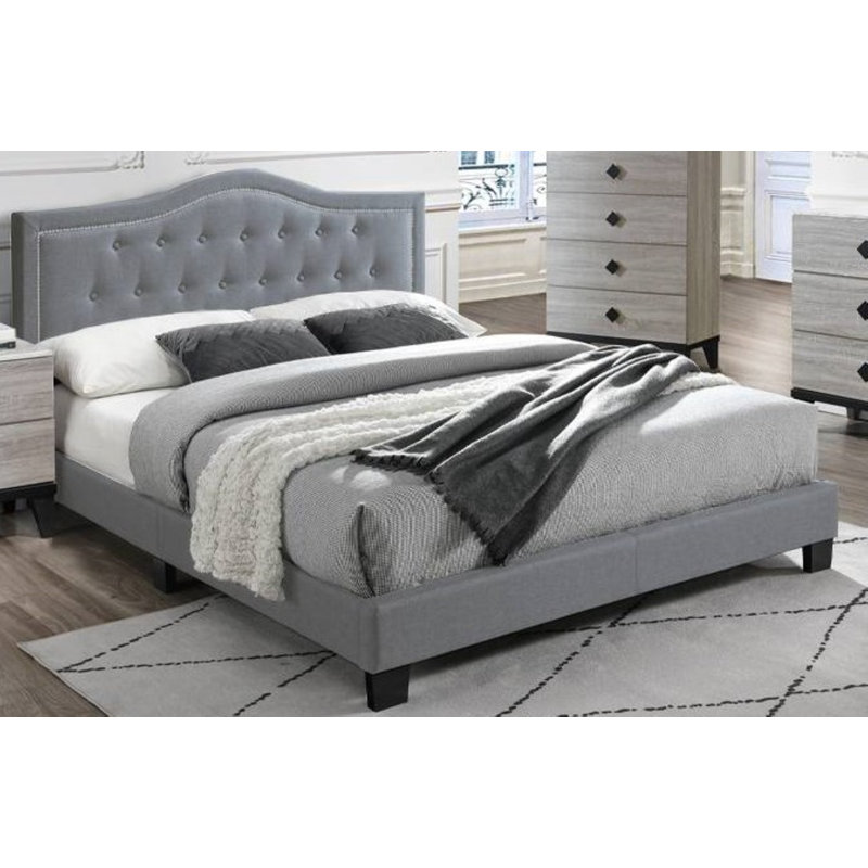 Jaquavian Upholstered Platform Bed, Gray, Full/Double