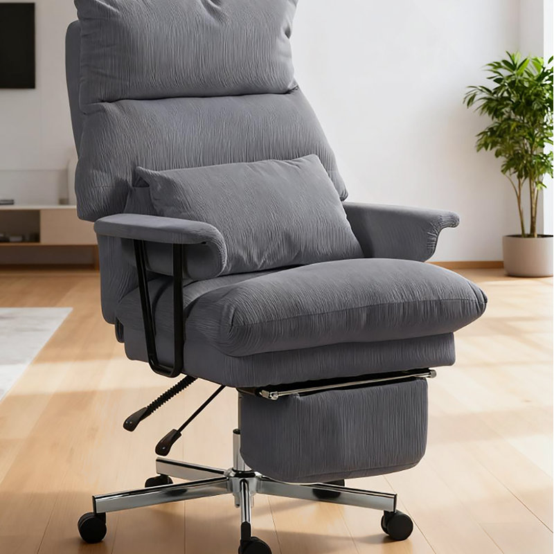 Fauteuil de direction très rembourré avec support lombaire et fonction d'inclinaison pour un confort et une ergonomie maximaux, gris