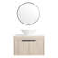 Meuble-lavabo mural 30 po avec lavabo en céramique, armoire en chêne blanc, porte à fermeture douce et poignées en métal