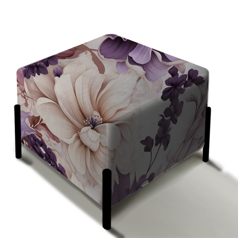 Ethereal Floral Delight Victorian Motif III - Repose-pieds carré floral