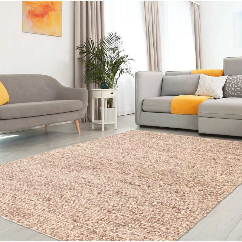 Tapis gris en laine tissé à la main Loch