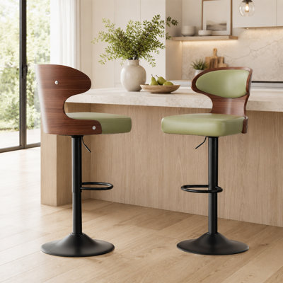 Bentwood Adjustable Height Swivel Bar Stool