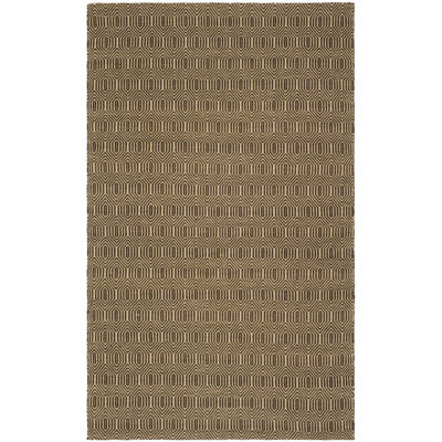 Adelmar Handwoven Flatweave Brown Area Rug