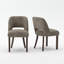 Chaise rembourrée en chenille moderne avec pieds en bois massif, chaise d'appoint Mid-Century pour cuisine et salle à manger-957250463