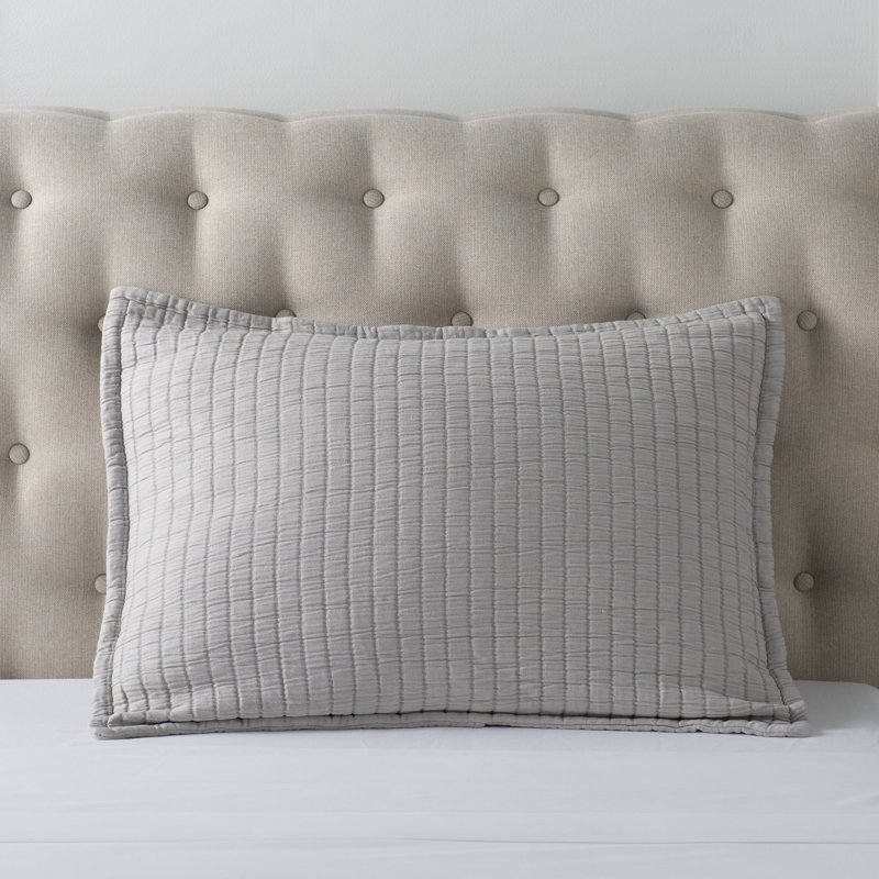Boyfriend Matelasse Sham, Standard, Gray
