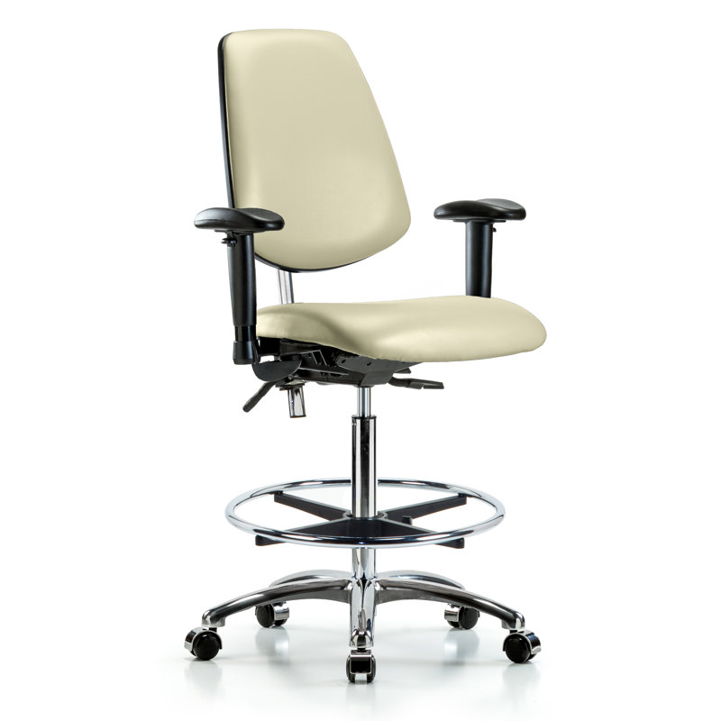 Makaila Vinyl Drafting Chair, Adobe, Casters, Included