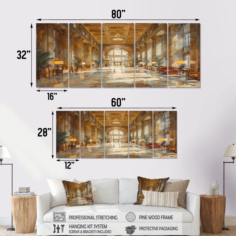 Baddeley - hôtels et loges, ensemble d'art sur toile, H 28 po x l 60 po