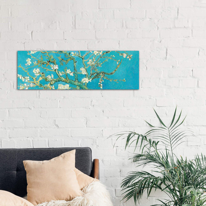 Almond Blossom by Vincent Van Gogh - Panoramic Painting on Canvas, 30.48 cm H x 91.44 cm W x 3.175 cm D, No Frame