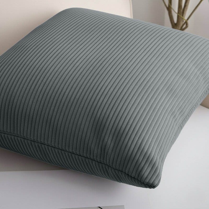Square Pattern Cushion Cover-(Pack of 2), Grey Striped