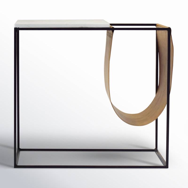 Nicholas Magazine Rack, Black/White/Brown