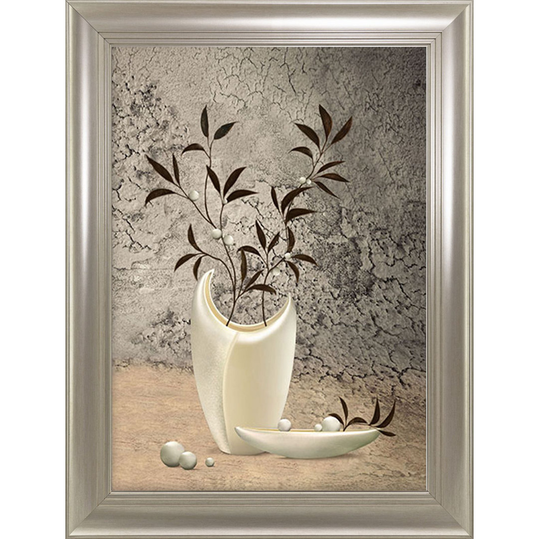 Gerahmtes Poster Champagne Vase II