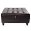 Grande table basse avec repose-pieds capitonné et capitonné avec rangement et dessus carré 35,43 po Ciara-200091324