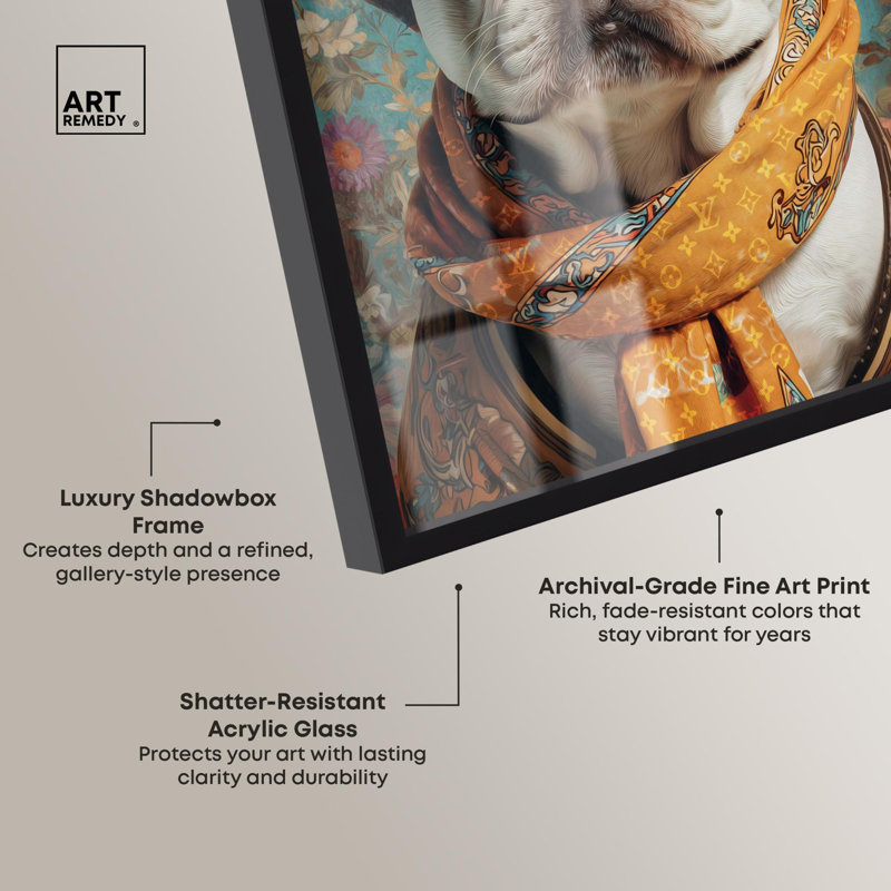 Élégant chapeau de seau Frenchie, reproduction d'art par Shadowbox par Art Remedy, H 25 po x l 17 po, Black