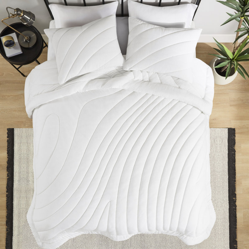 Édredon blanc 3 pièces très grand / très grand - rembourrage 350G / m², lavable à la machine, textile